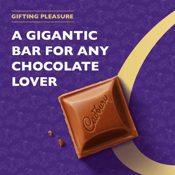 Cadbury Dairy Milk Chocolate Gift Bar, Extra-Large, Rich Taste, Suitable for Vegetarians, Sustainable Cocoa, 850 g